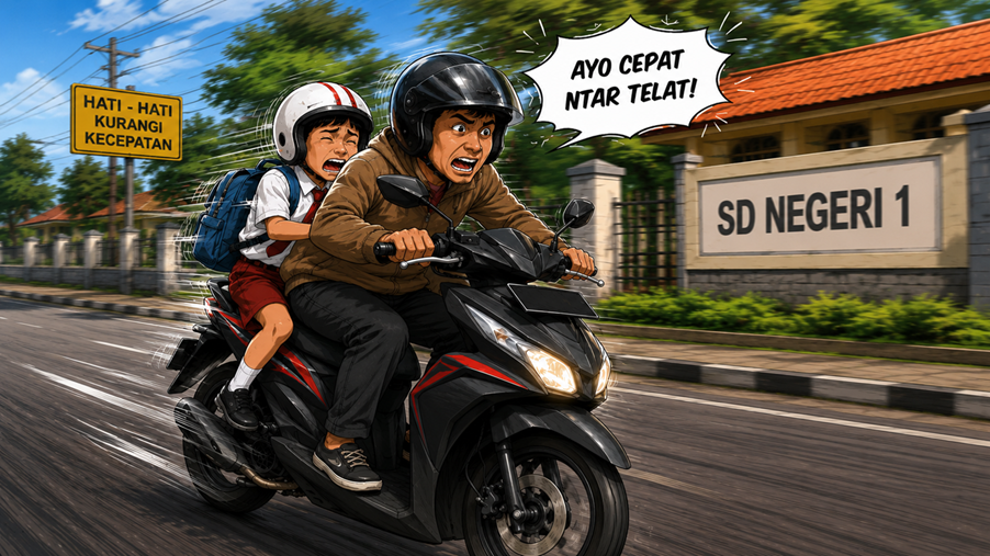 Adrenalin Pagi: Ketika Mengantar Anak Sekolah Berbarengan dengan Jam Kerja